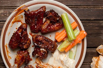 Fiery oven-baked chicken wings