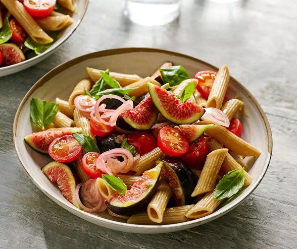 Fig & basil pasta salad