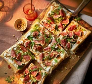 Fig & ricotta tart with hot honey drizzle