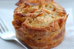 Fig & whisky bread & butter pudding with sour cream icecream