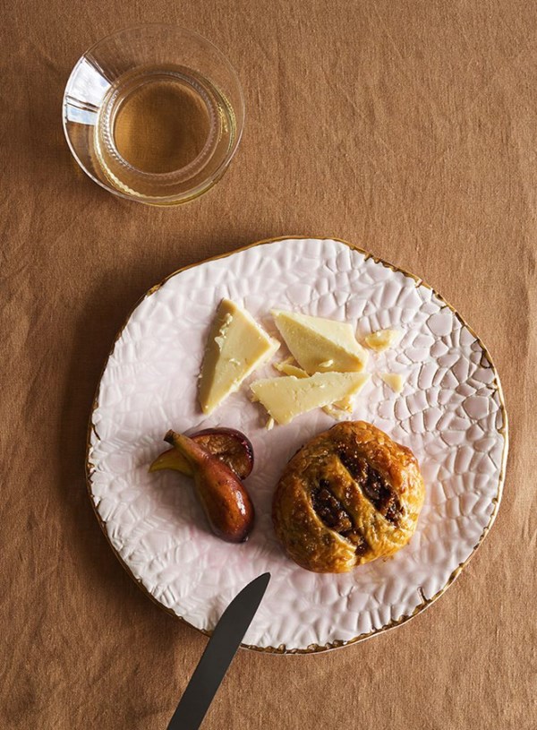 Fig and fennel eccles cakes with poached figs
