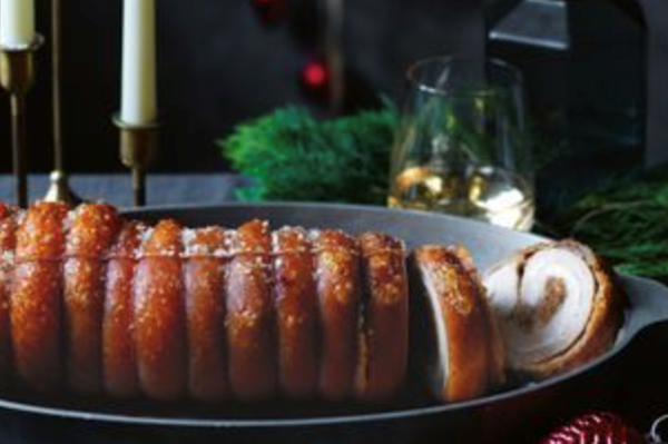 Fig and macadamia porchetta