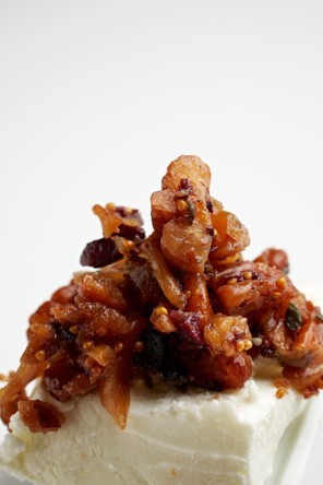 Fig and pecan tapenade with goat cheese