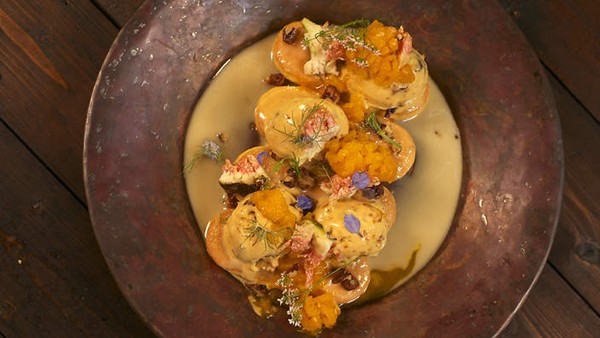 Fig and walnut ice cream