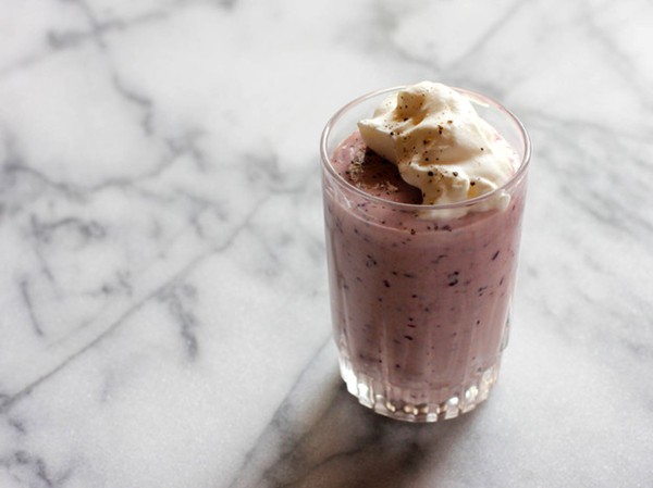 Fig, black pepper, and goat cheese milkshake