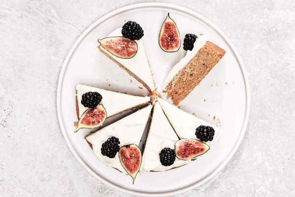 Fig, blackberry & tahini cake