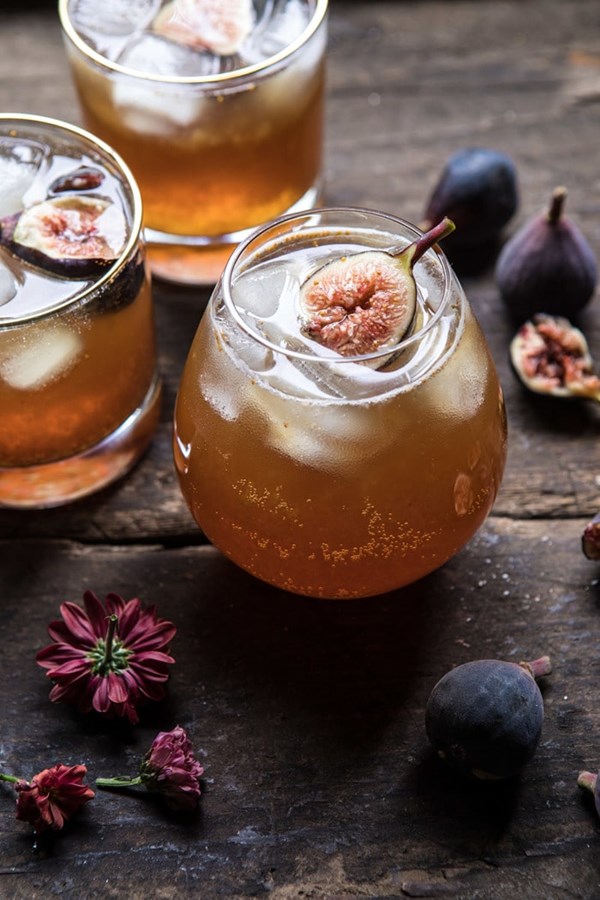 Fig bourbon cider smash
