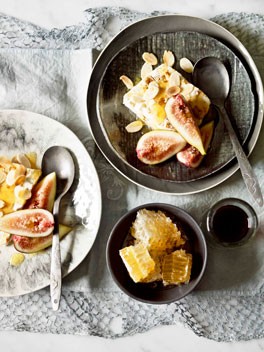 Fig, honey and ricotta semifreddo