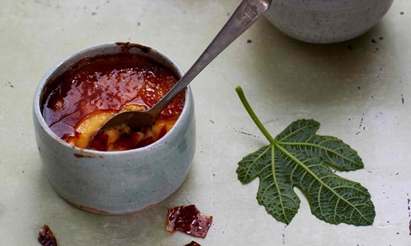 Fig leaf creme brulee