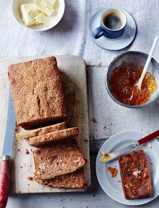 Fig, orange & walnut loaf