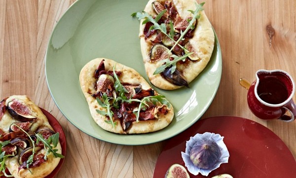 Fig, prosciutto and rocket flatbreads
