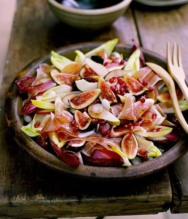Fig, prosciutto, pear and witlof salad