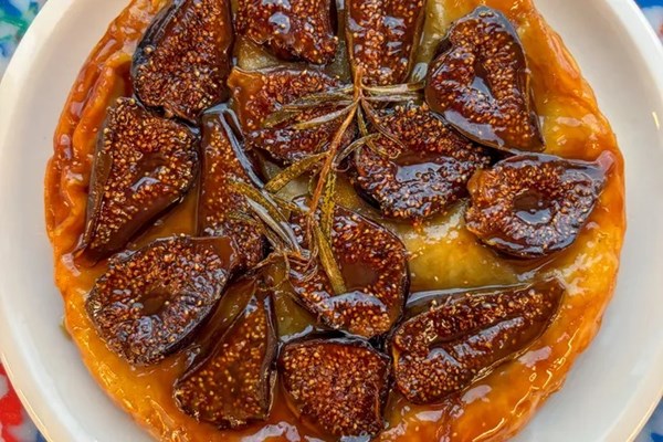 Fig tarte Tatin with blood orange and rosemary