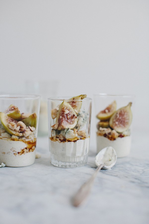 Figs, blue cheese, crème fraîche, vanilla, hazelnuts and maple