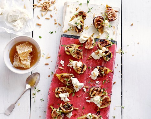 Figs with pine nuts & goat's curd