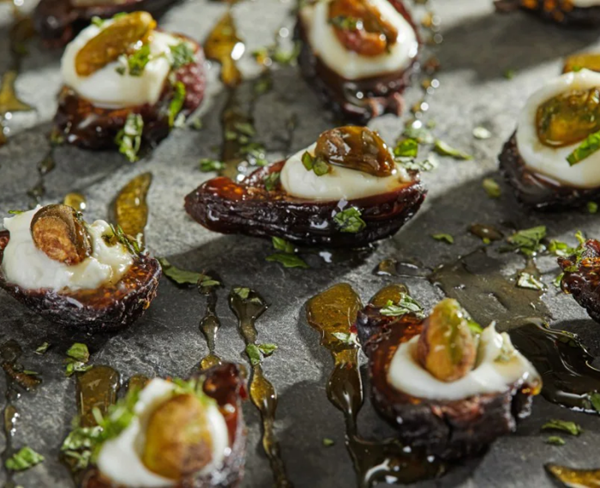 Figs with ricotta, pistachios, and honey