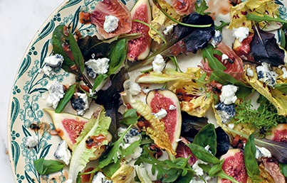 Figs with sticky date dressing