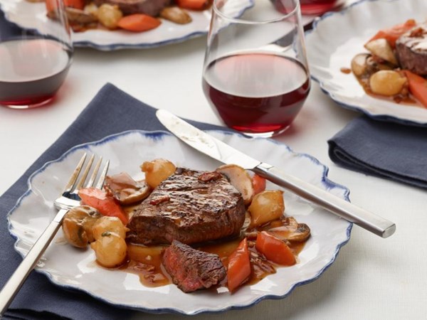 Filet of beef bourguignon