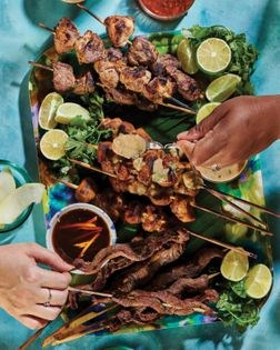 Filipino barbecue pork skewers with pineapple marinade