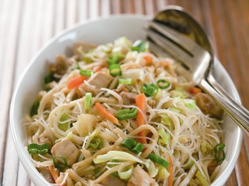 Filipino fried noodles (pancit)