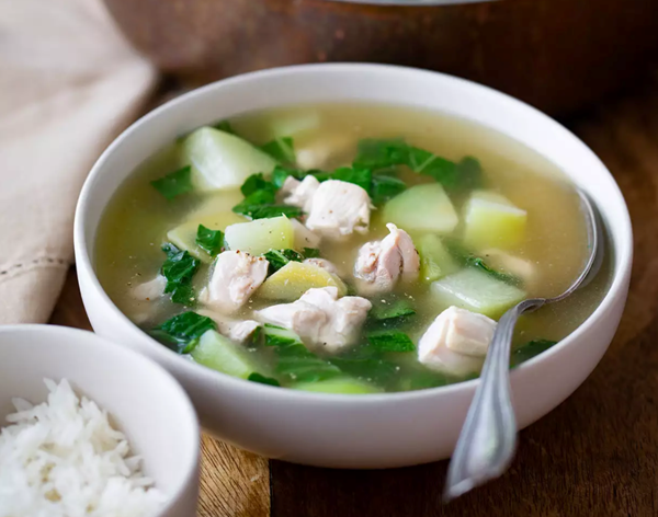 Filipino ginger-garlic chicken soup