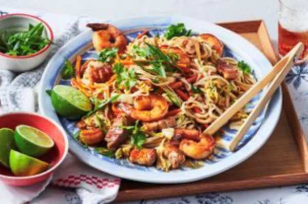 Filipino pork and prawn noodles (Pancit)