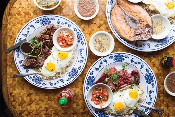 Filipino steak with garlic fried rice