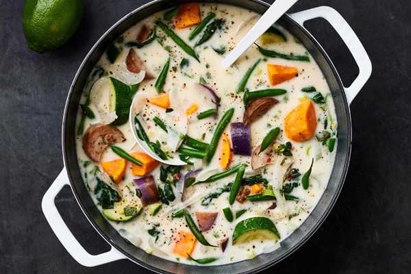 Filipino vegetable stew (Ginataang gulay) [Lawrence Letrero, Bayan Ko]