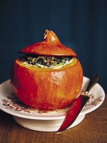 Filled baby pumpkin