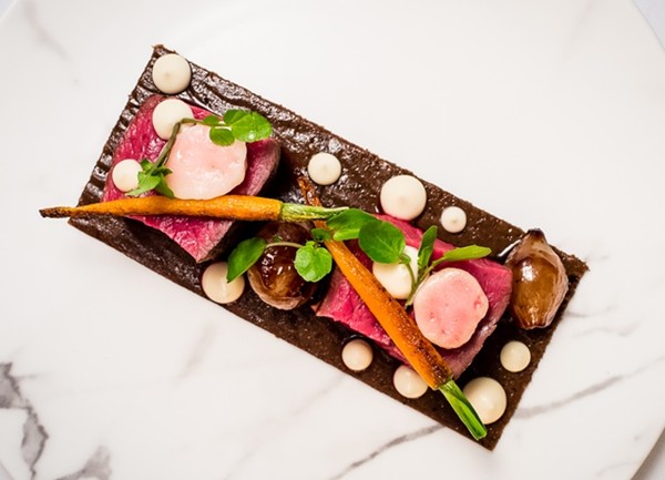 Fillet and cheek of Irish beef, with bone marrow and celeriac