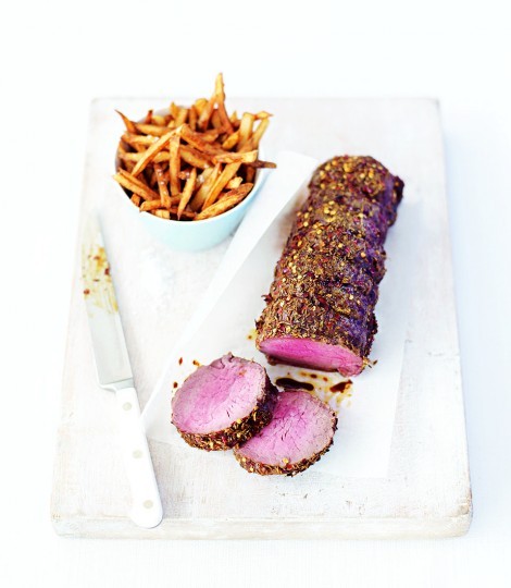 Fillet of beef with chilli, lemon and cumin rub