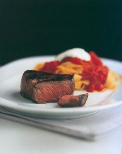Fillet of beef with goulash noodles