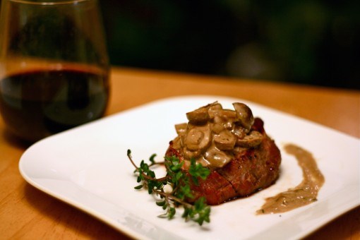 Fillet of beef with mushroom Stroganoff sauce