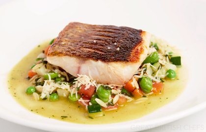 Fillet of sea bass 'au pistou'