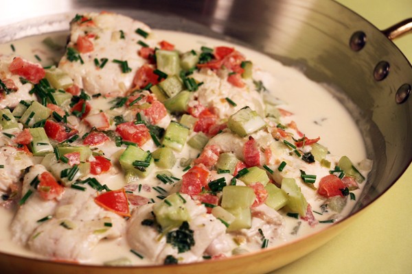 Fillet of sole Riviera with pico de gallo