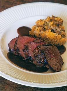 Fillet of venison with haggis and bashed neeps