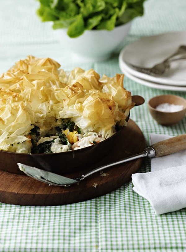Filo fish pie