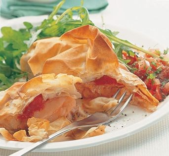 Filo-wrapped fish