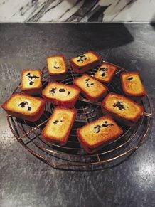 Financiers with blueberries