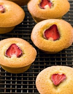 Financiers with strawberry
