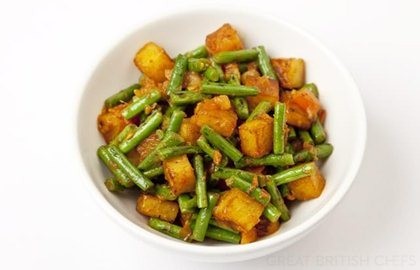 Fine beans and potato curry