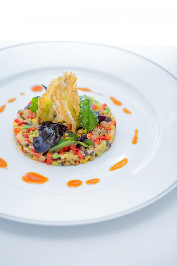 Fine ratatouille with basil