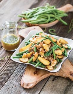 Fingerling potatoes, green beans & caramelized shallots with Dijon-thyme vinaigrette
