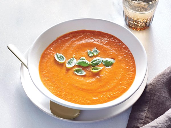 Fire-roasted tomato-basil soup