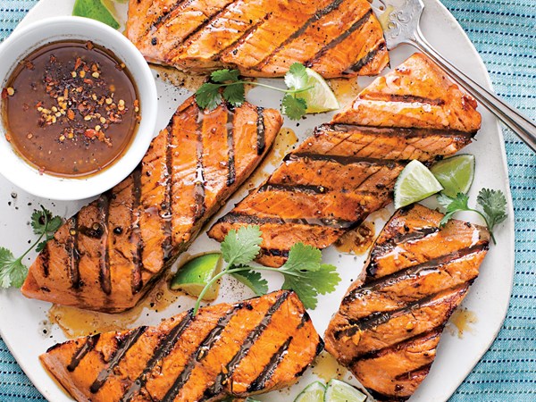 Firecracker grilled salmon