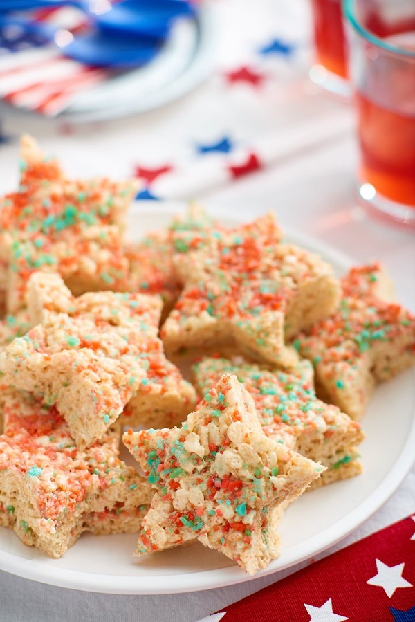 Firecracker Rice Krispie treats