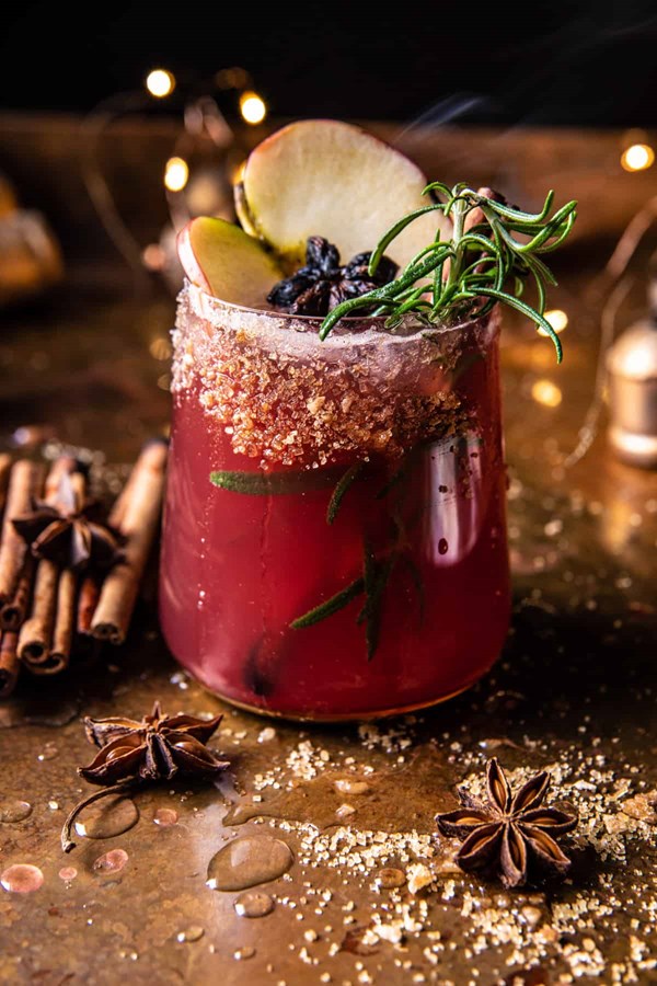 Fireside cranberry cider margarita