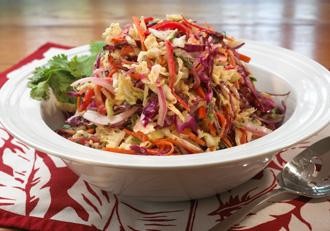Fireworks slaw with tangy yogurt dressing and cilantro