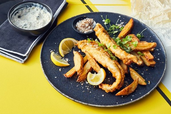 Fish & chips with fish salt