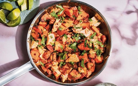 Fish and chipotle hash